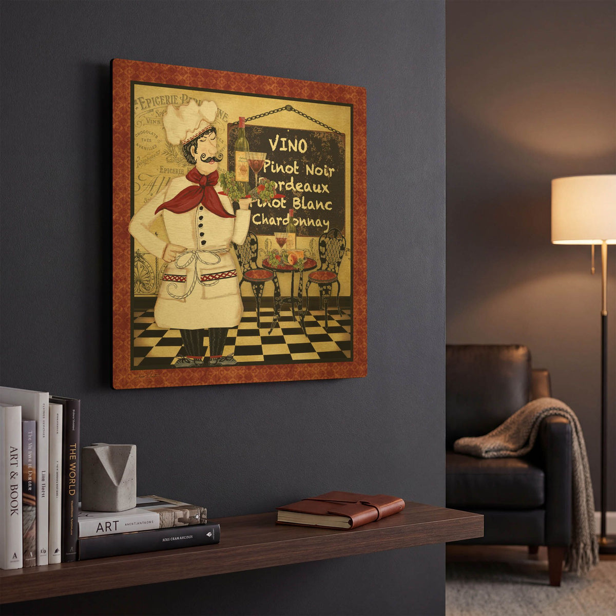 'Bistro Chef D' By Jean Plout Gold Metal Wall Art