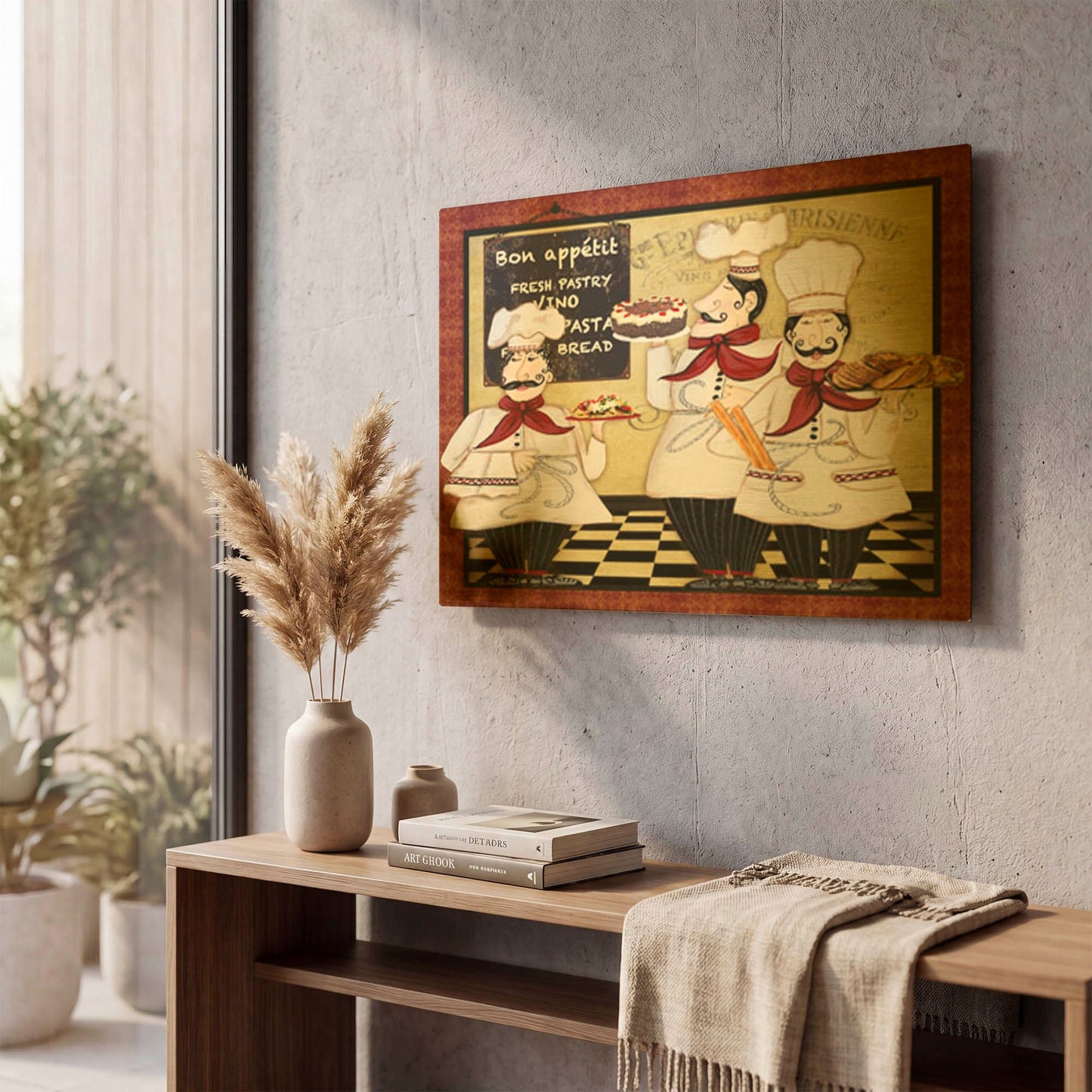 'Bistro French Chefs A' By Jean Plout Gold Metal Wall Art