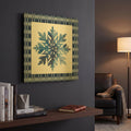 'Blue Snowflake Christmas D' By Jean Plout Gold Metal Wall Art