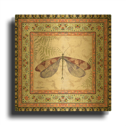 'Bohemian Dragonfly A' By Jean Plout Gold Metal Wall Art