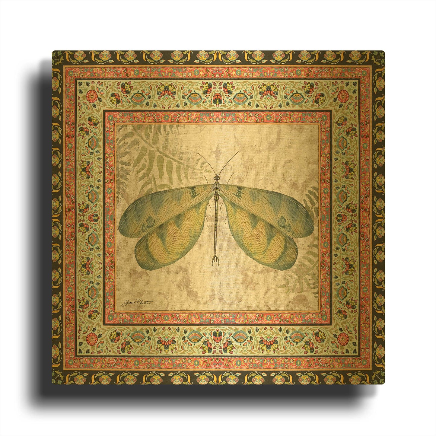 'Bohemian Dragonfly' By Jean Plout Gold Metal Wall Art