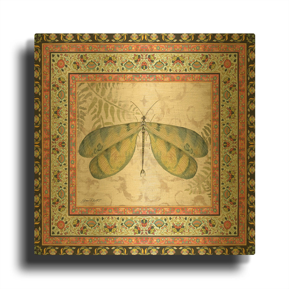 'Bohemian Dragonfly' By Jean Plout Gold Metal Wall Art