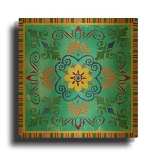'Bohemian Medallion A' By Jean Plout Gold Metal Wall Art