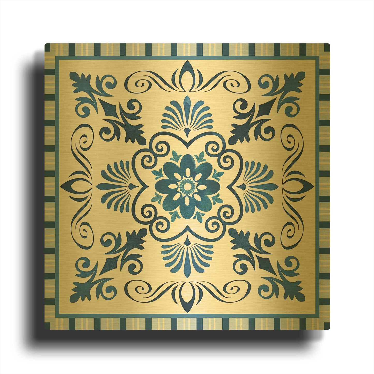 'Bohemian Medallion C' By Jean Plout Gold Metal Wall Art