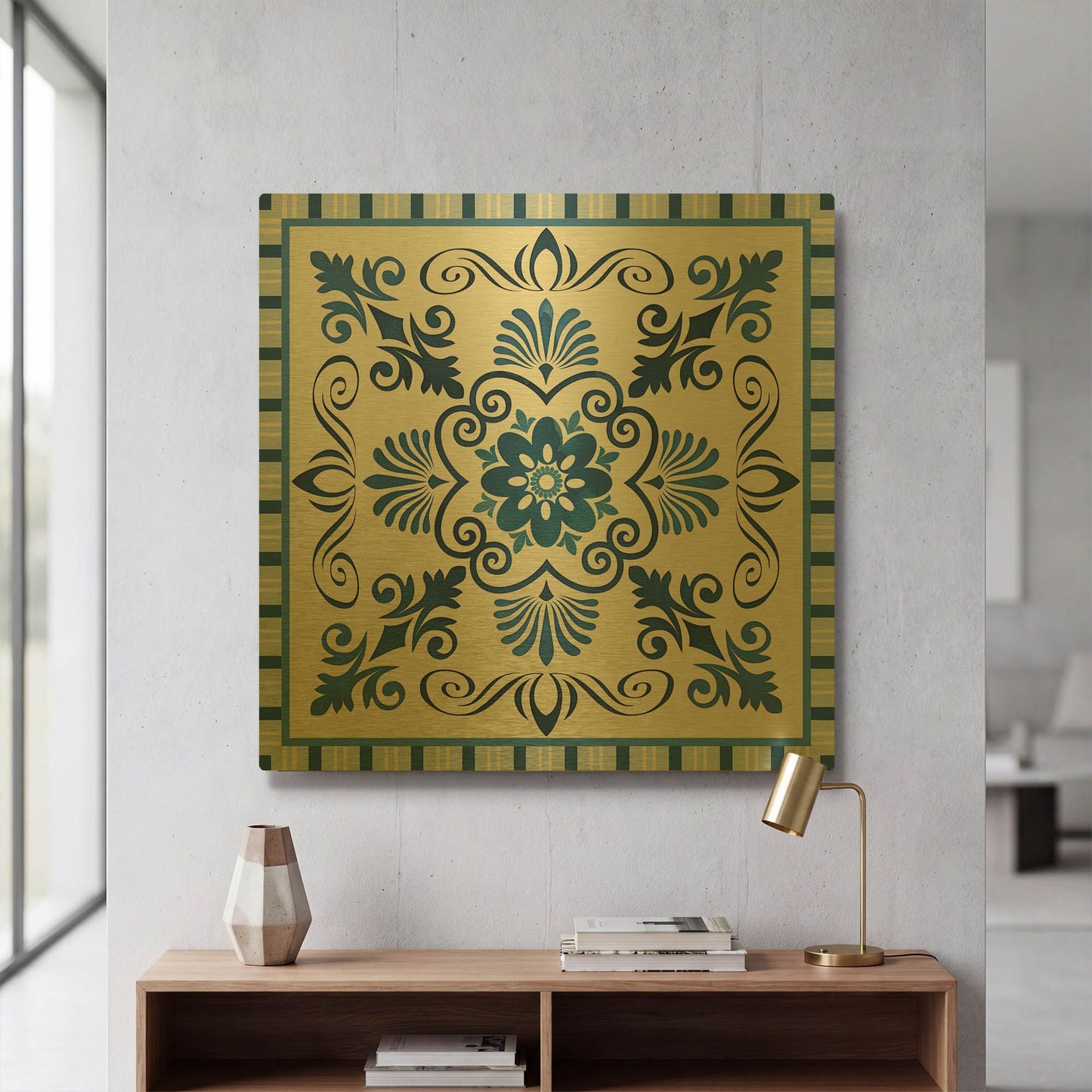 'Bohemian Medallion C' By Jean Plout Gold Metal Wall Art