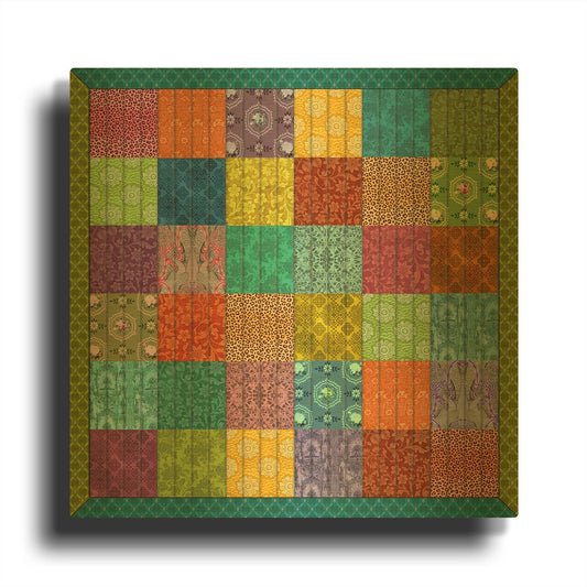'Bohemian Quilt' By Jean Plout Gold Metal Wall Art