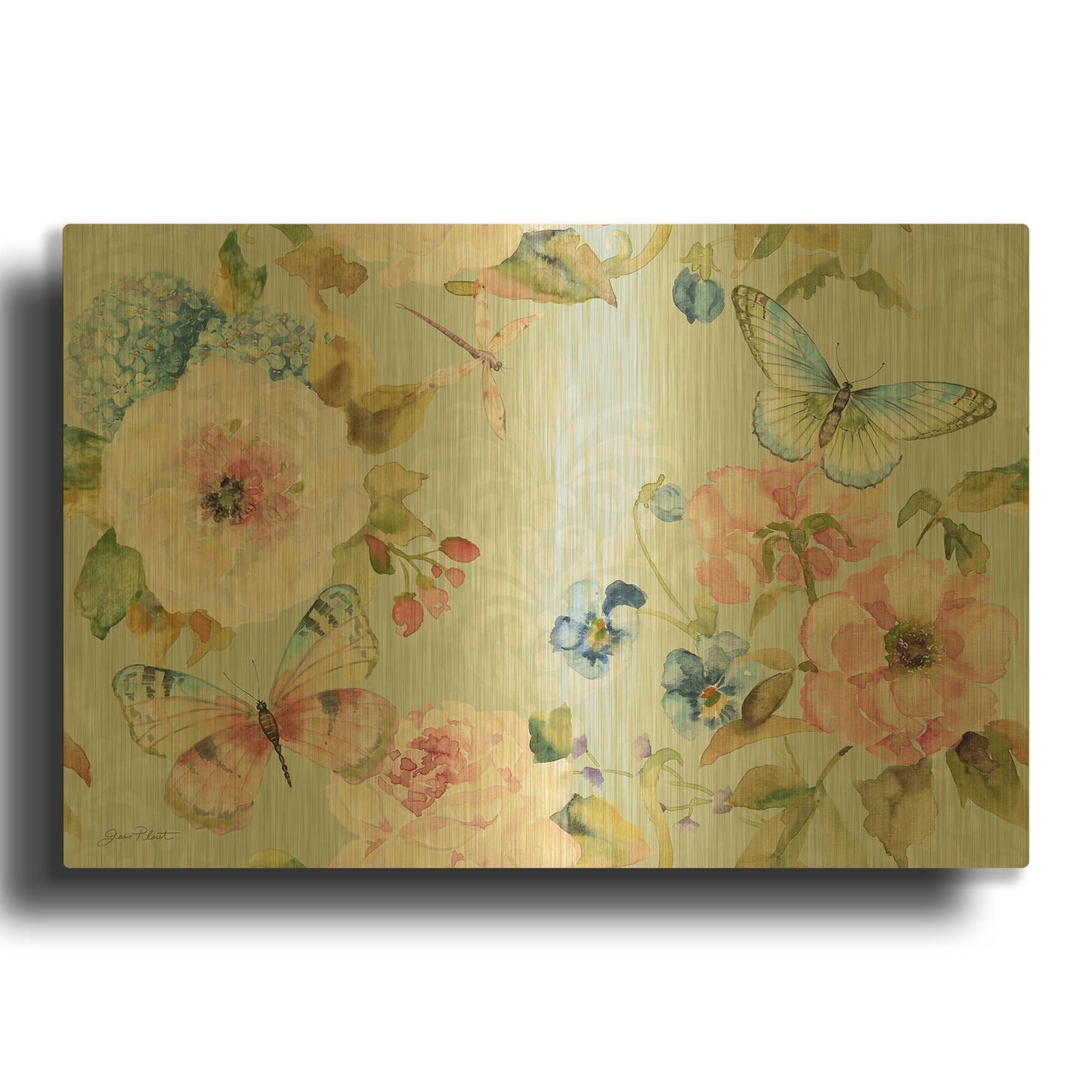 'Botanical Beauty 79' By Jean Plout Gold Metal Wall Art