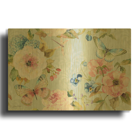 'Botanical Beauty 79' By Jean Plout Gold Metal Wall Art
