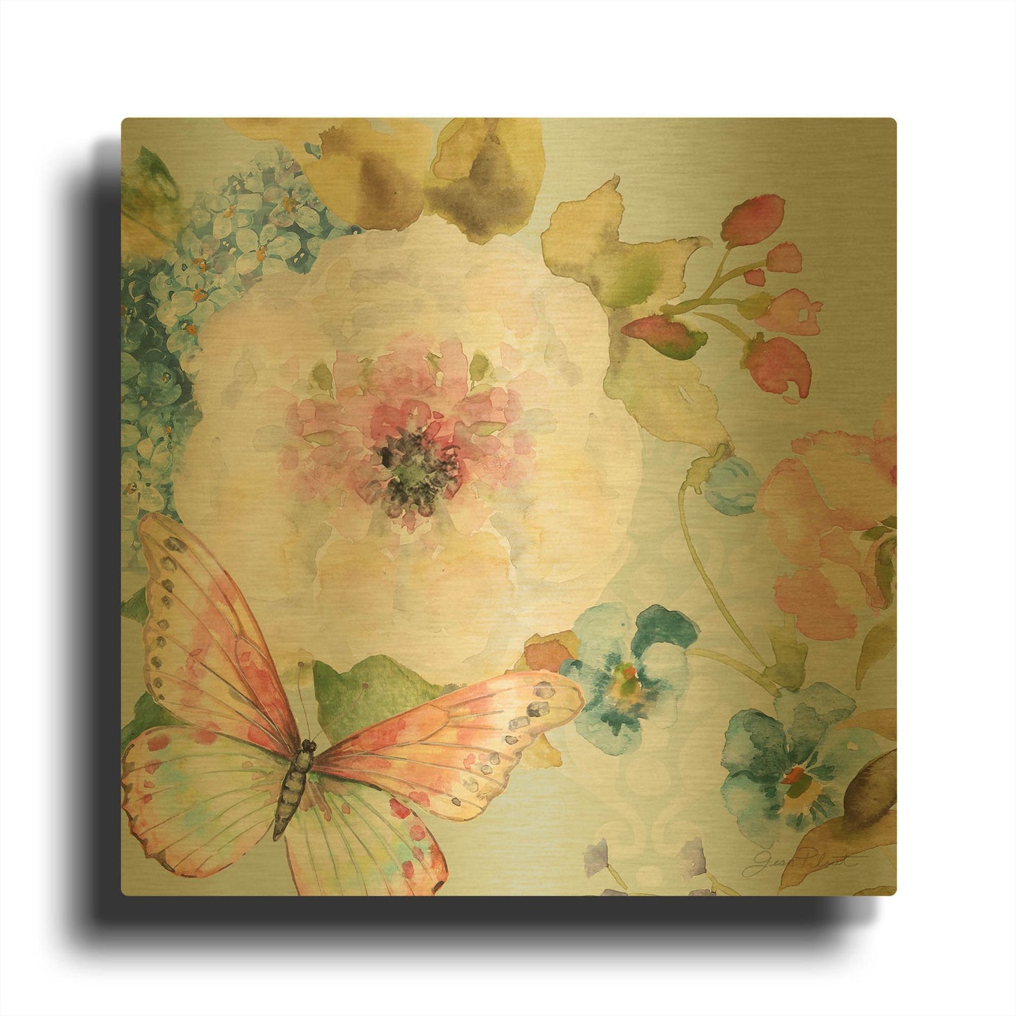 'Botanical Beauty 80' By Jean Plout Gold Metal Wall Art