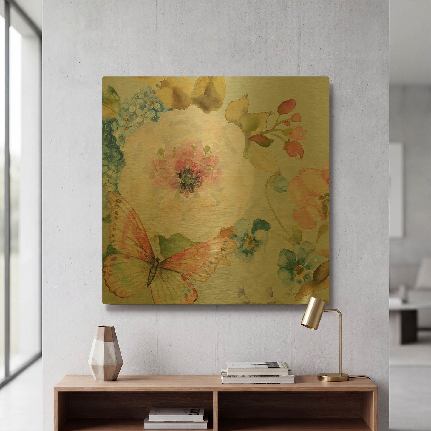 'Botanical Beauty 80' By Jean Plout Gold Metal Wall Art