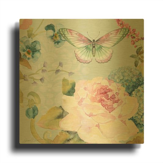 'Botanical Beauty 81' By Jean Plout Gold Metal Wall Art
