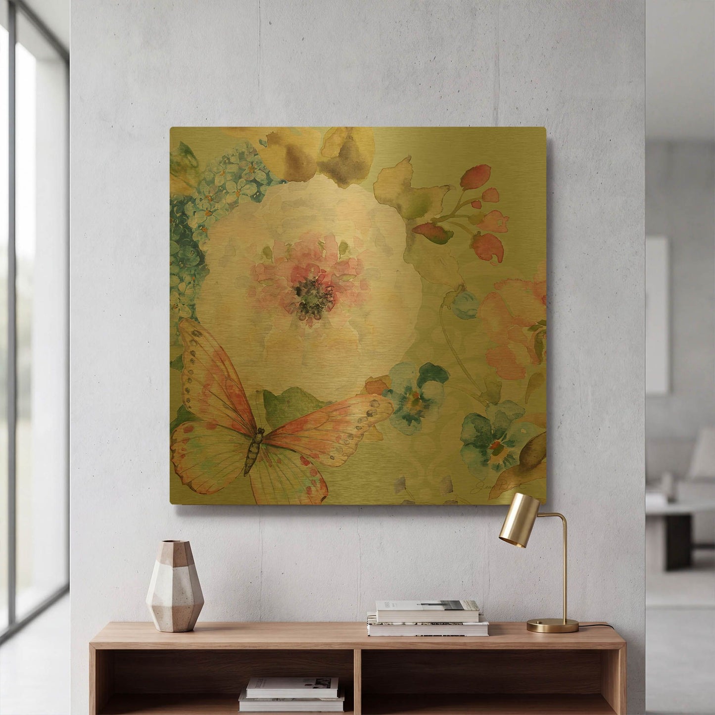 'Botanical Beauty 83' By Jean Plout Gold Metal Wall Art