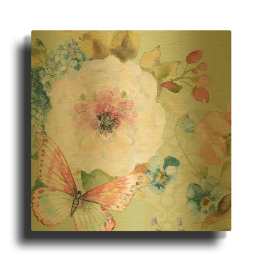 'Botanical Beauty 83' By Jean Plout Gold Metal Wall Art