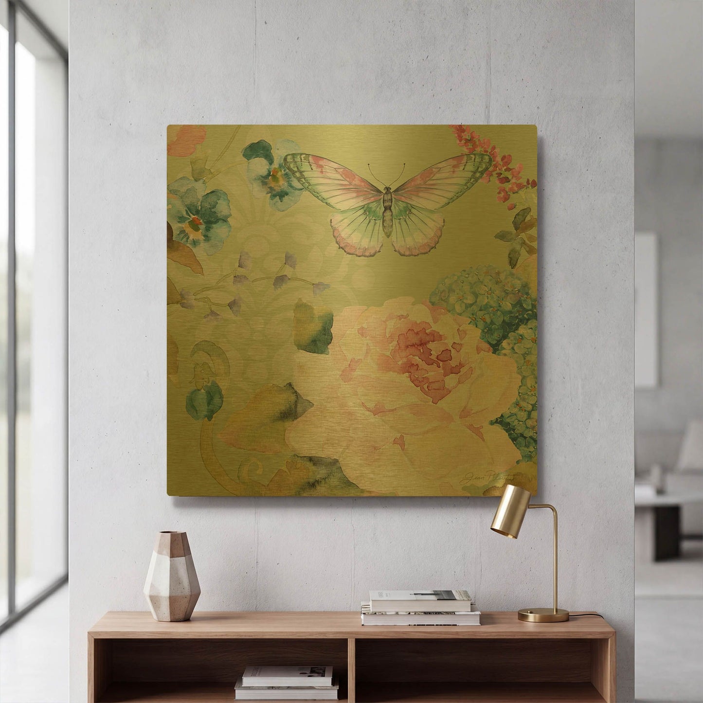 'Botanical Beauty 84' By Jean Plout Gold Metal Wall Art