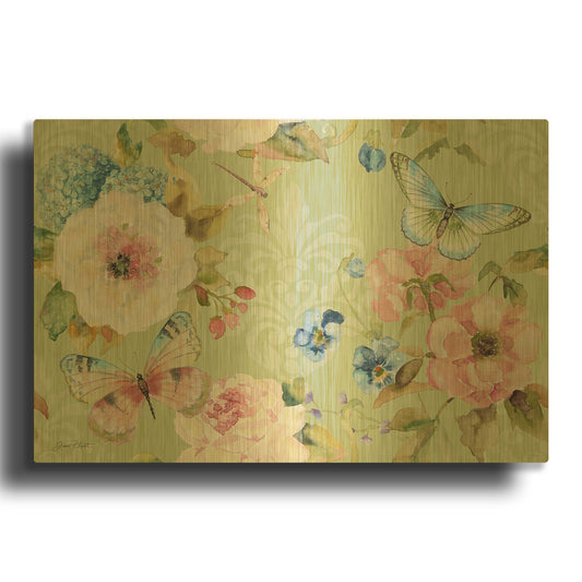 'Botanical Beauty Mint' By Jean Plout Gold Metal Wall Art