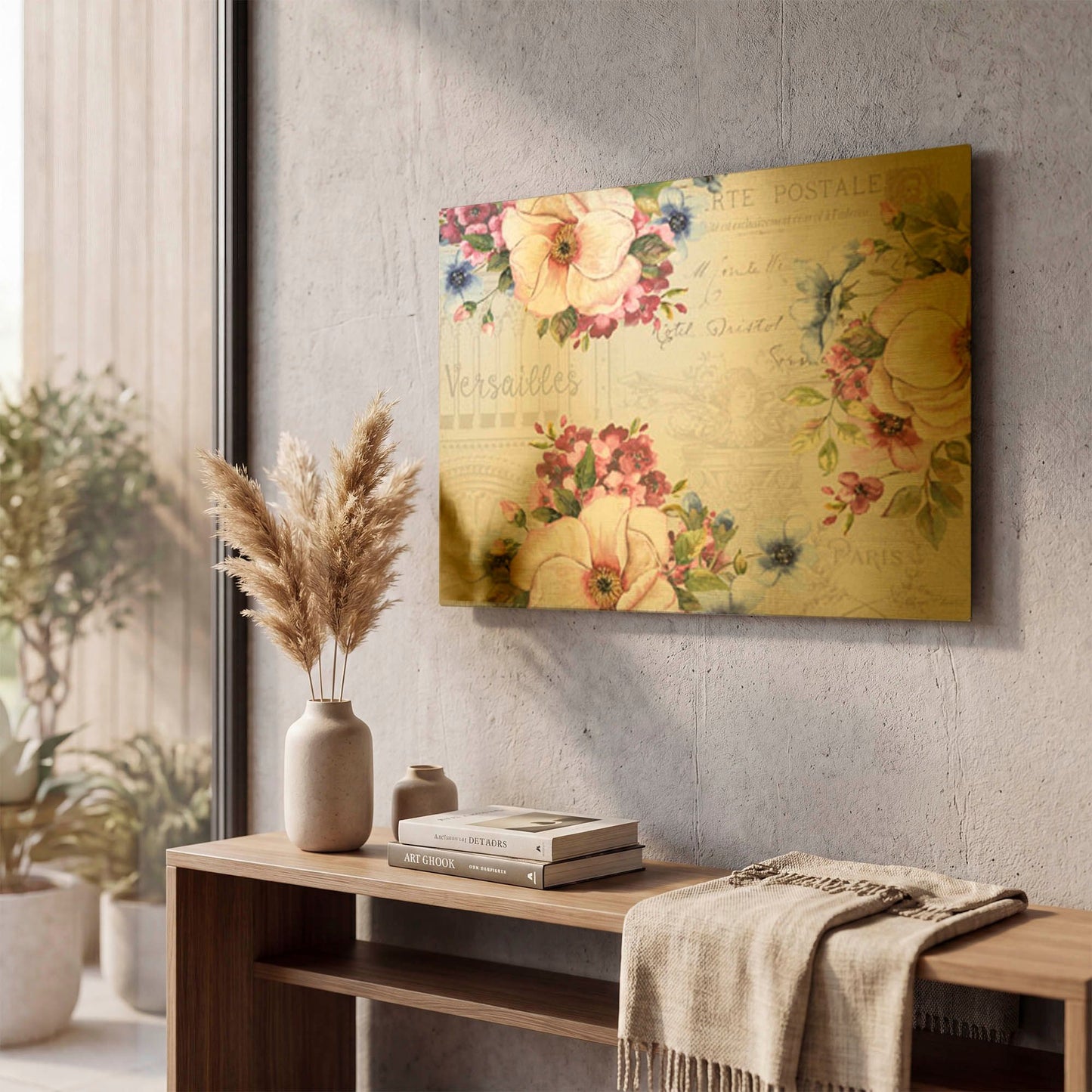 'Bouquet Francais G' By Jean Plout Gold Metal Wall Art