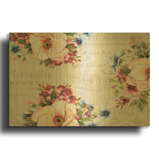 'Bouquet Francais G' By Jean Plout Gold Metal Wall Art