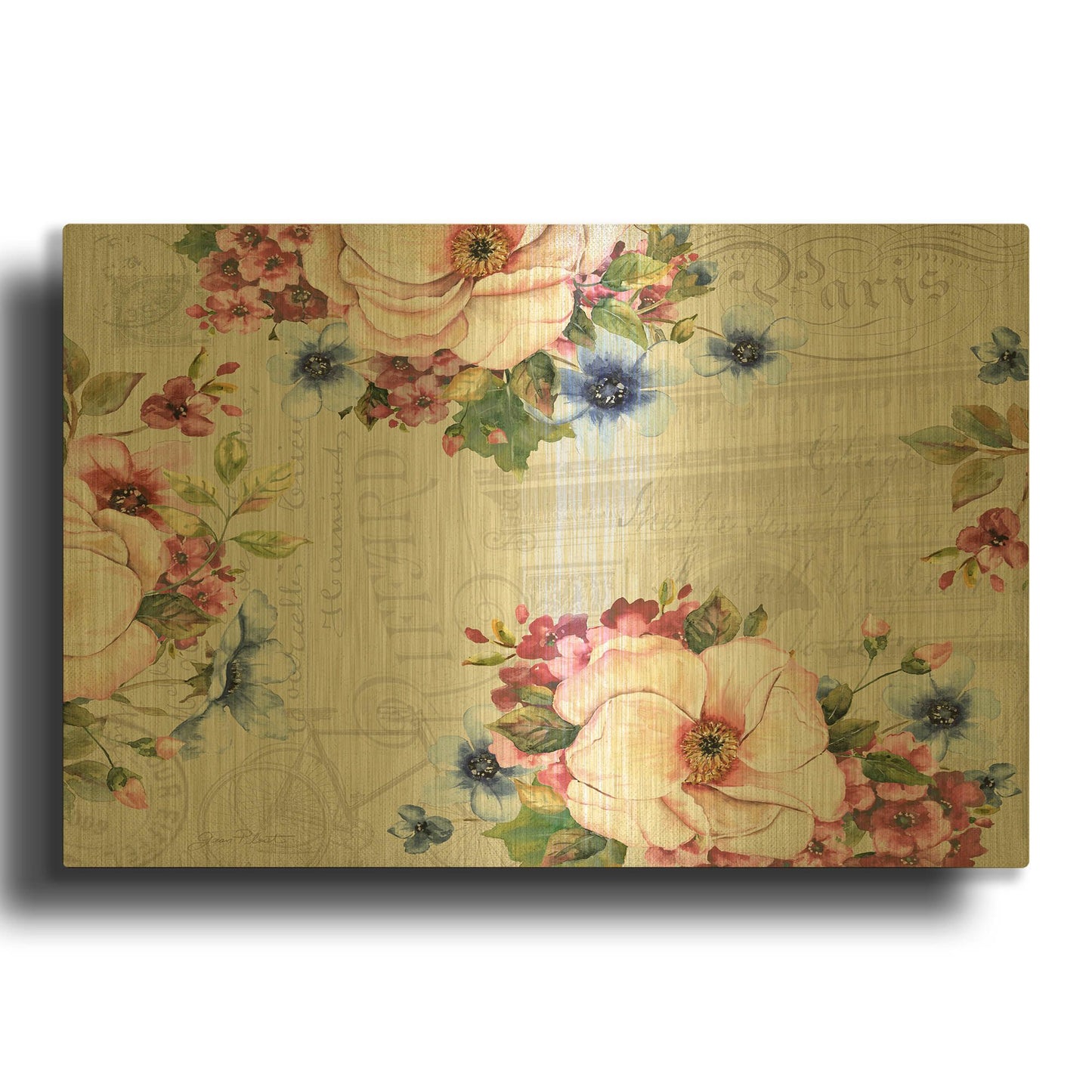 'Bouquet Francais H' By Jean Plout Gold Metal Wall Art