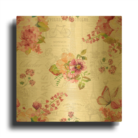 'Bouquet Francais M' By Jean Plout Gold Metal Wall Art