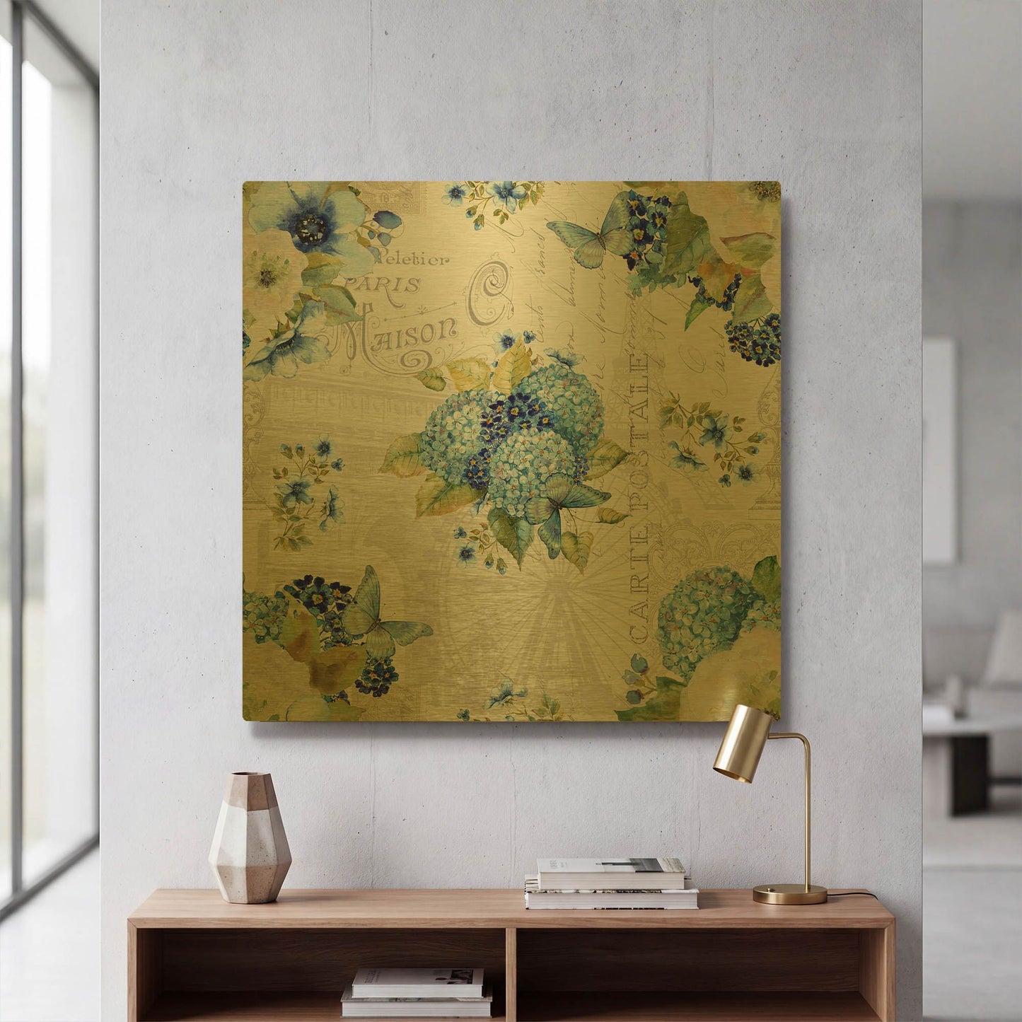 'Bouquet Francais P' By Jean Plout Gold Metal Wall Art