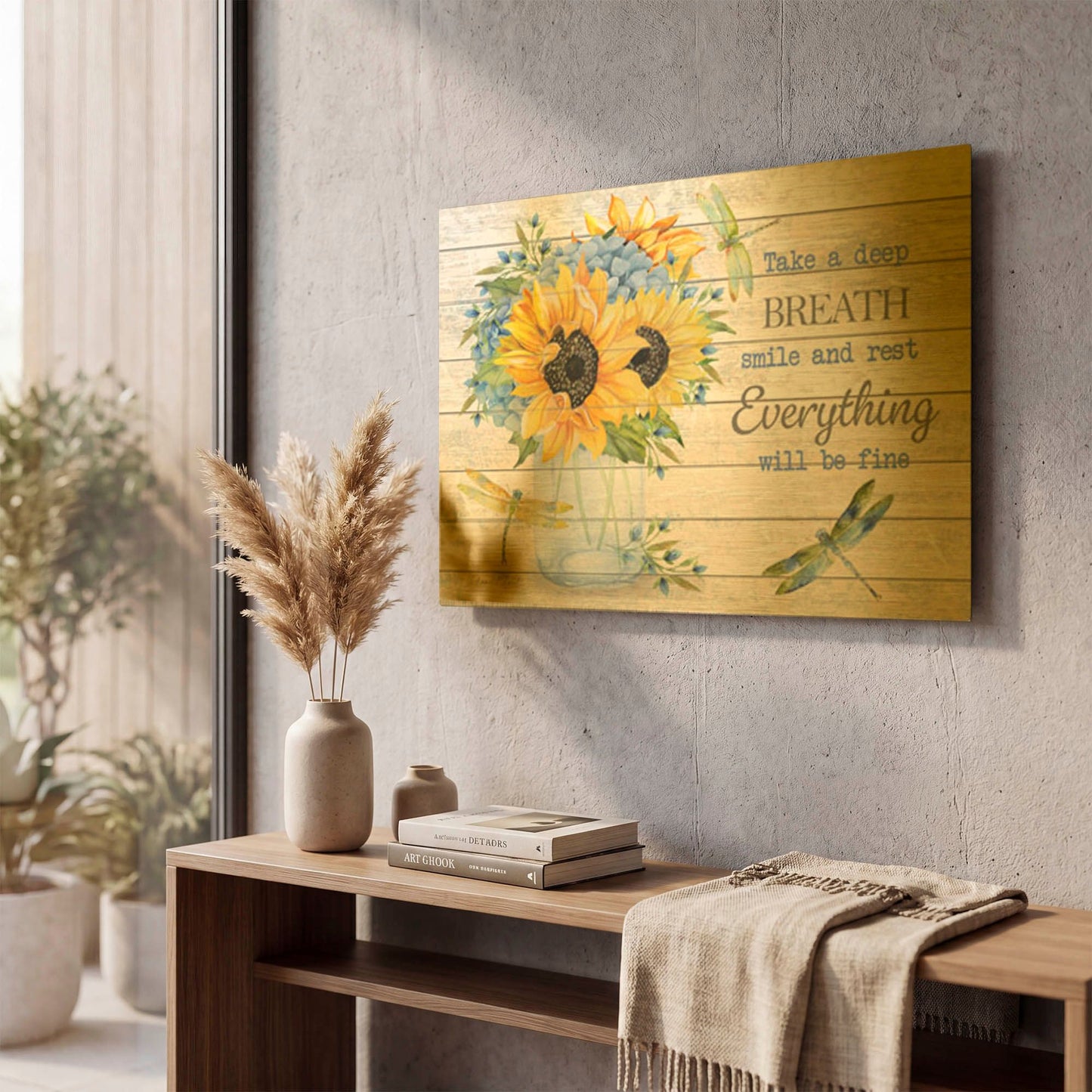 'Bouquets Of Inspiration F' By Jean Plout Gold Metal Wall Art