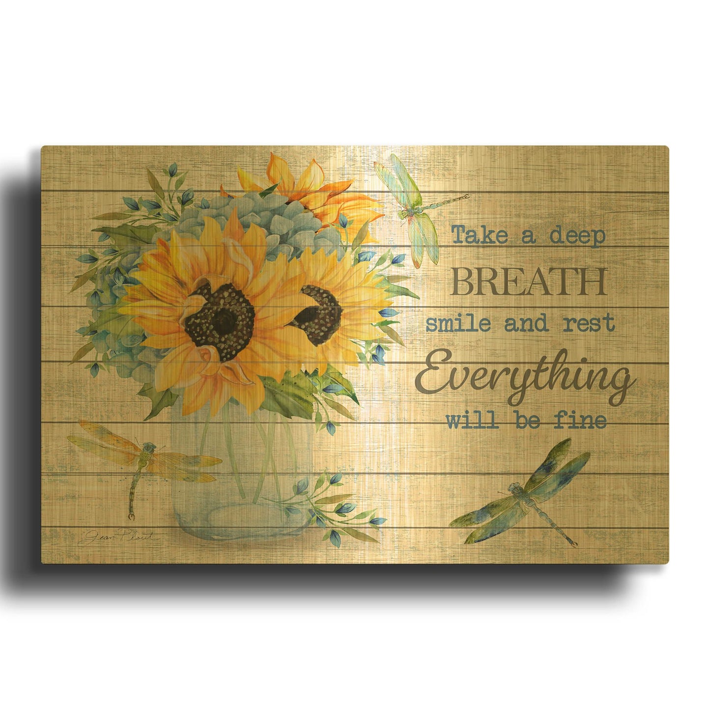 'Bouquets Of Inspiration F' By Jean Plout Gold Metal Wall Art
