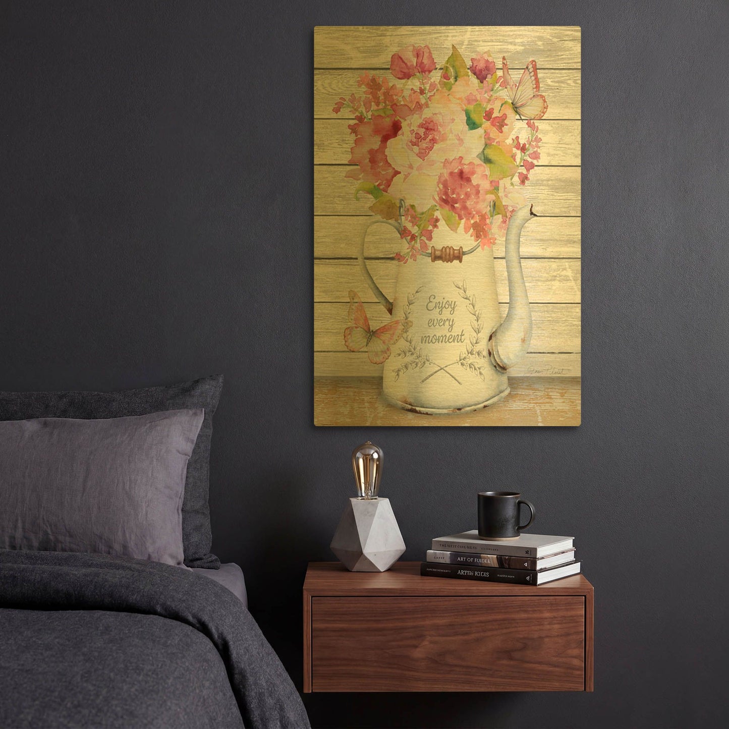 'Bouquets Of Inspiration H' By Jean Plout Gold Metal Wall Art