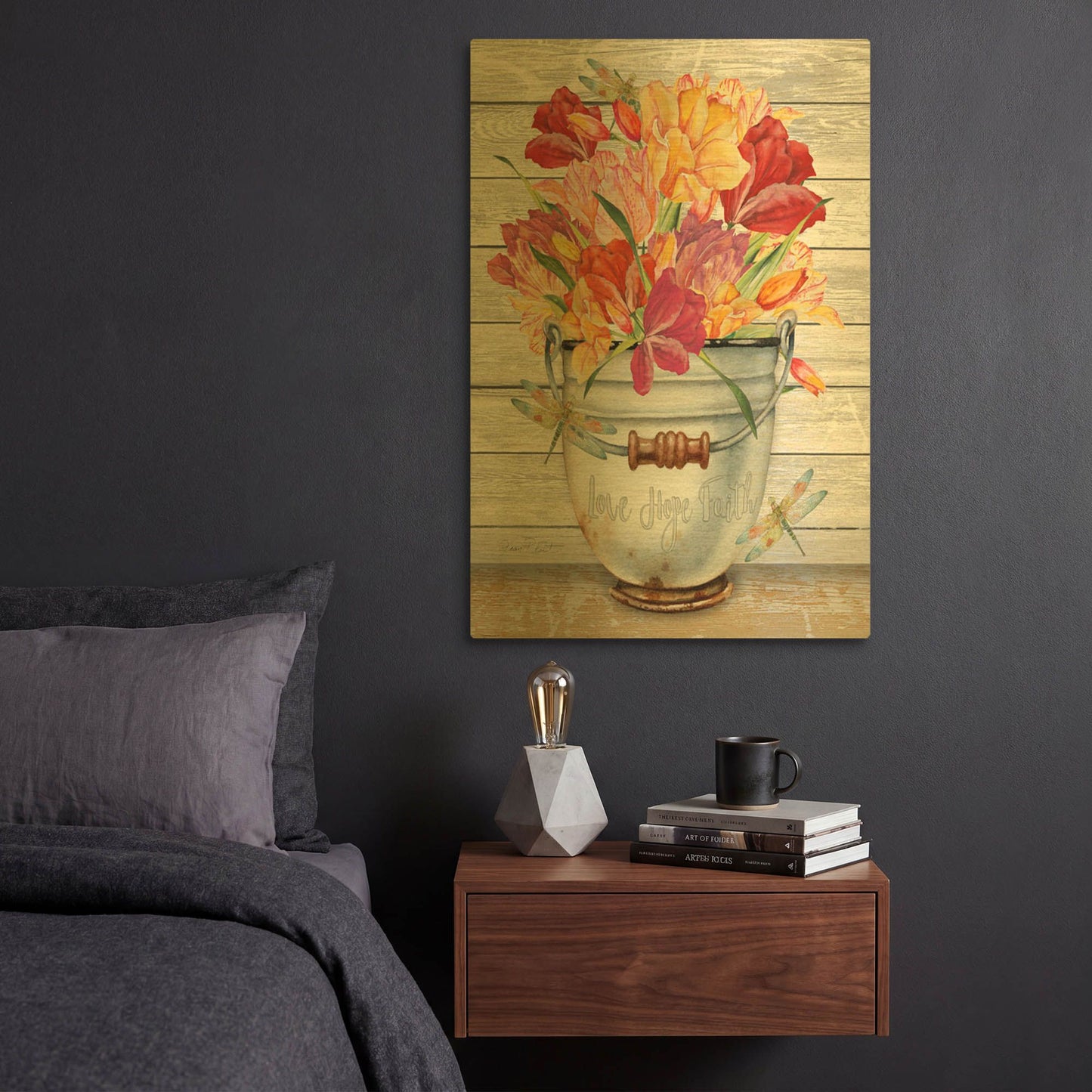 'Bouquets Of Inspiration J' By Jean Plout Gold Metal Wall Art