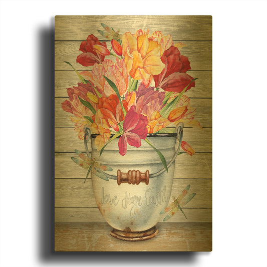 'Bouquets Of Inspiration J' By Jean Plout Gold Metal Wall Art