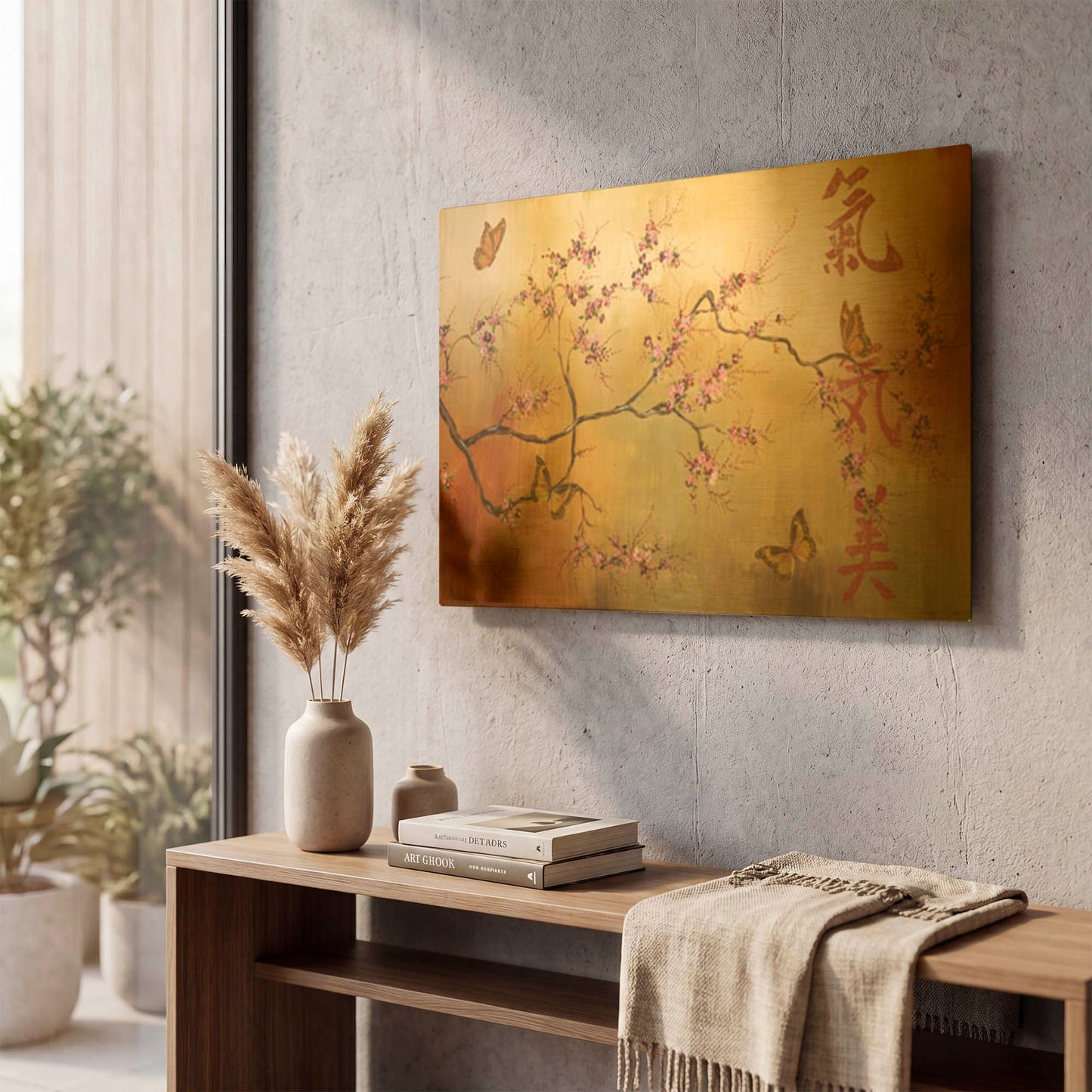'Butterfly Santuary A' By Jean Plout Gold Metal Wall Art