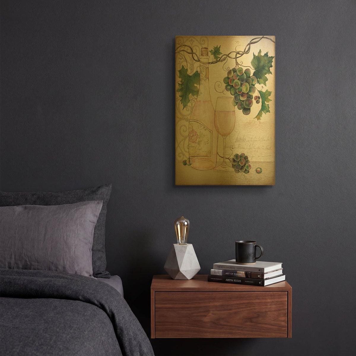 'Chateau Plout Wine A' By Jean Plout Gold Metal Wall Art