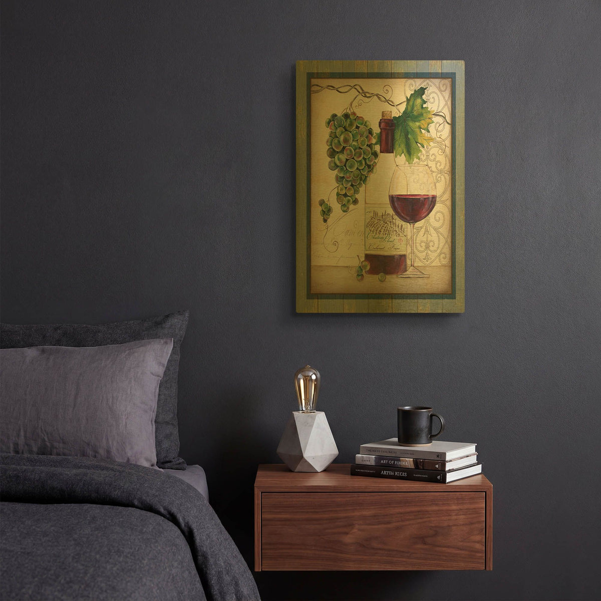 'Chateau Plout Wine D' By Jean Plout Gold Metal Wall Art