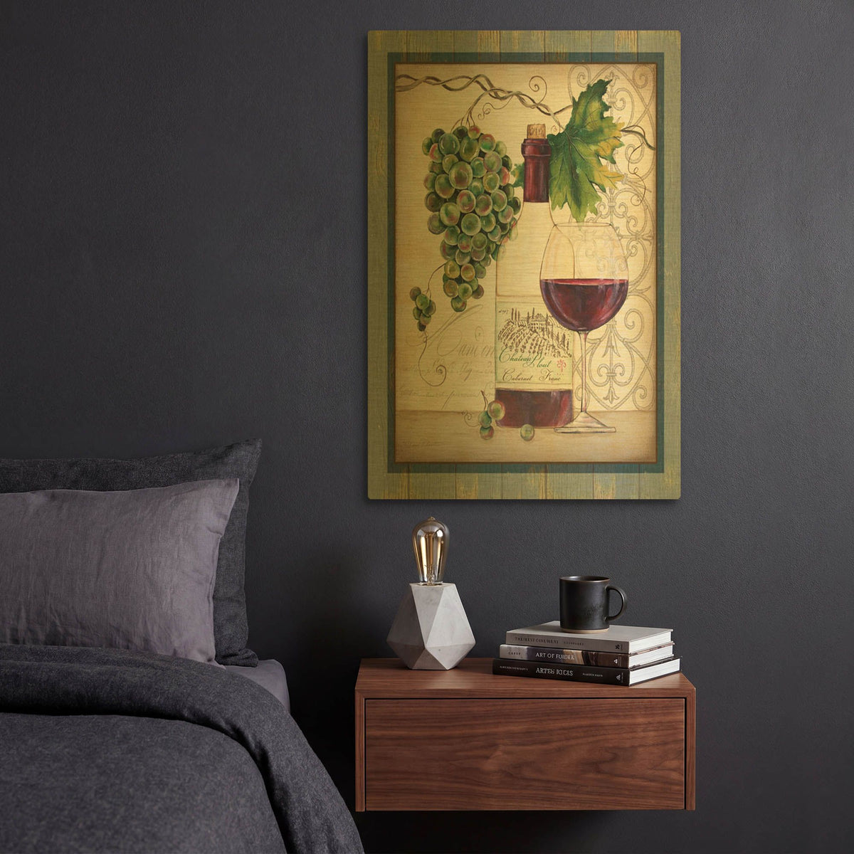 'Chateau Plout Wine D' By Jean Plout Gold Metal Wall Art