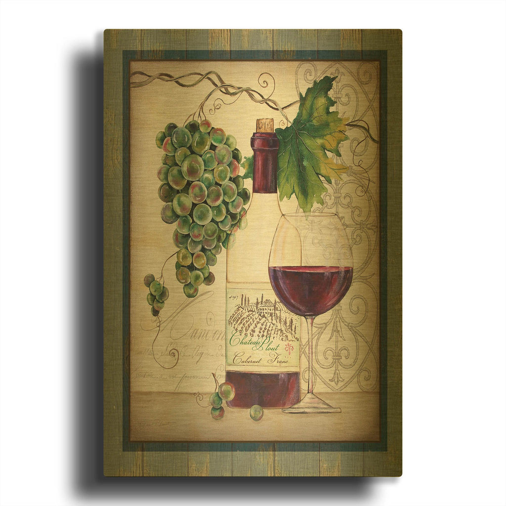 'Chateau Plout Wine D' By Jean Plout Gold Metal Wall Art