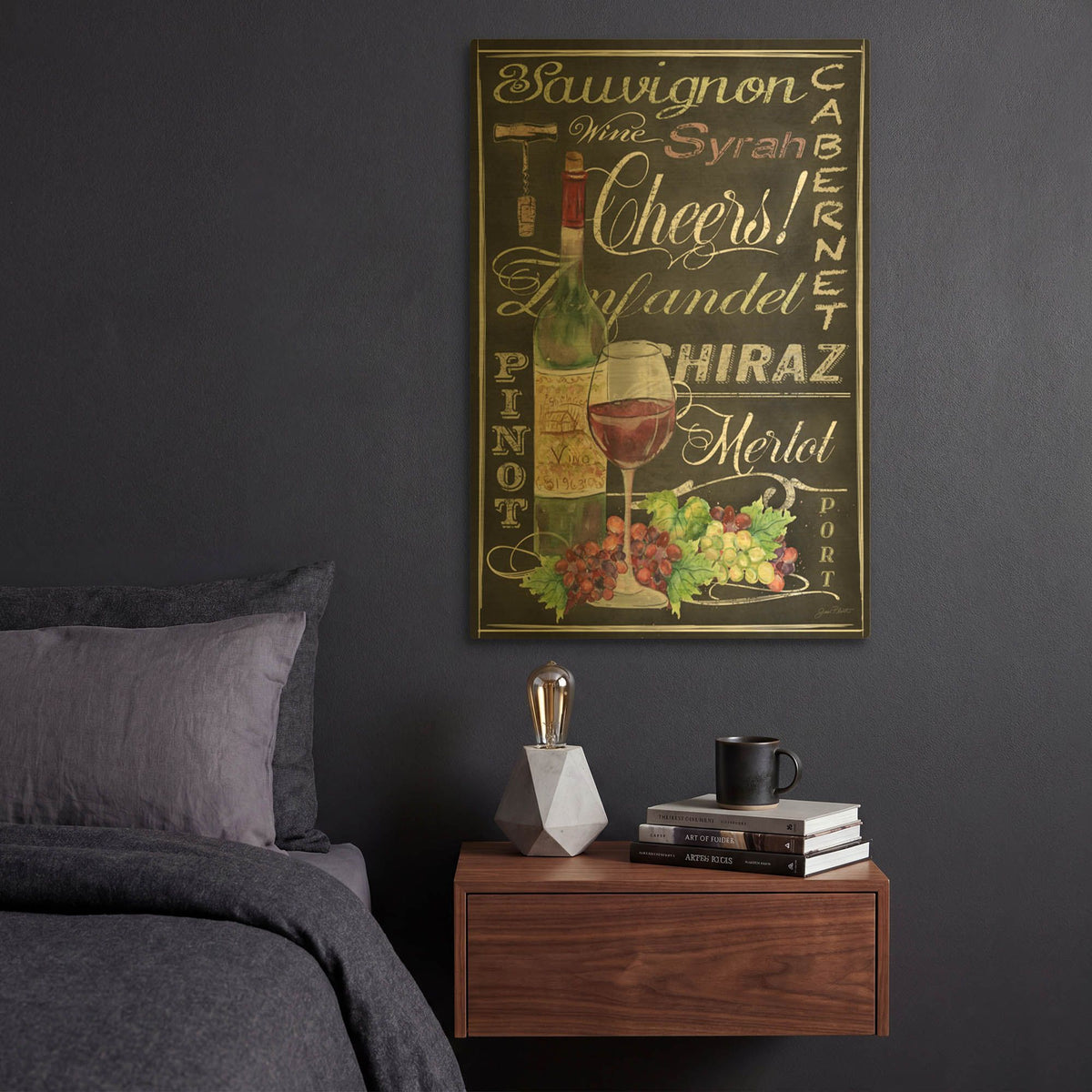 'Cheers Wine Art' By Jean Plout Gold Metal Wall Art