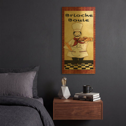 'Chefs 5pcs Brioche Boule' By Jean Plout Gold Metal Wall Art