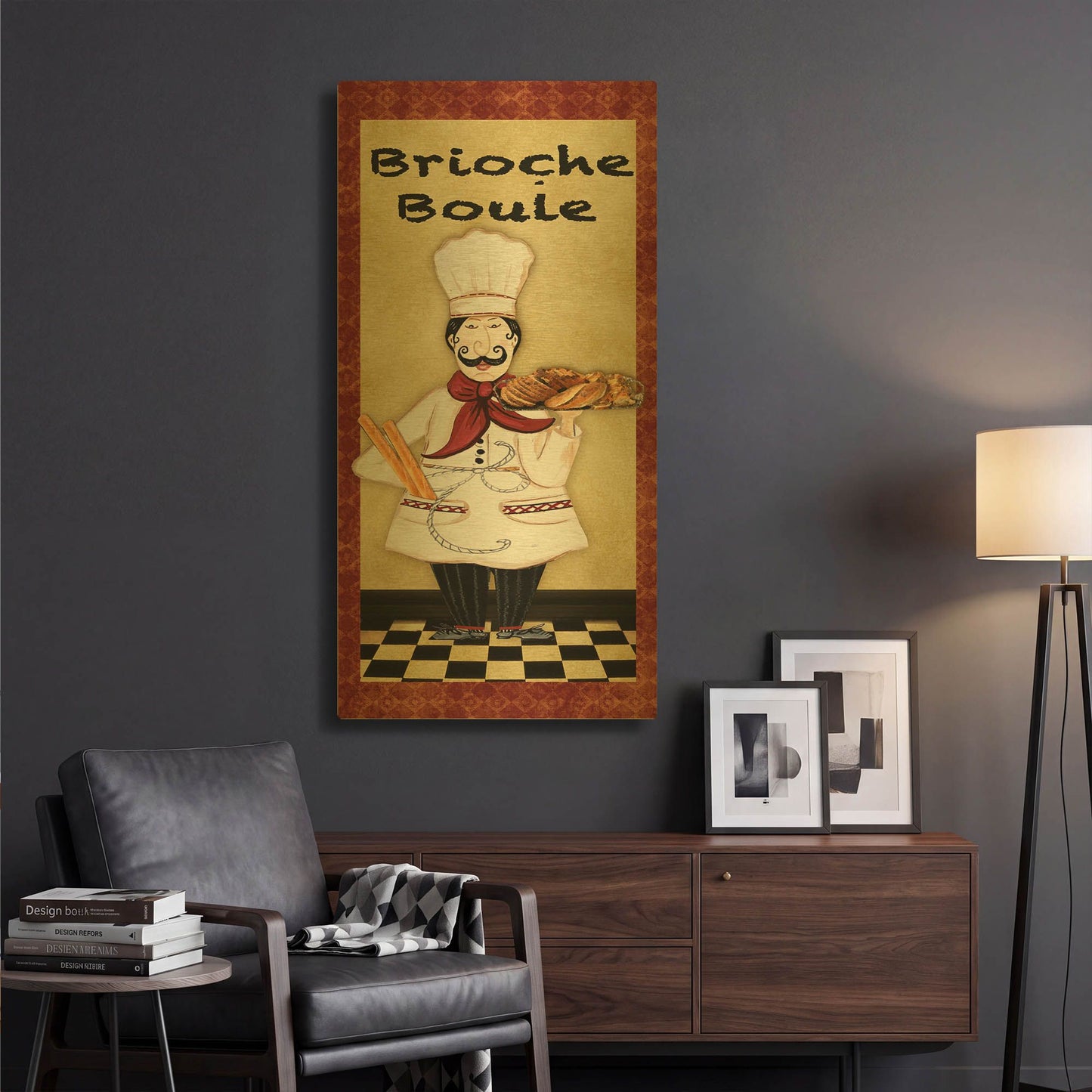 'Chefs 5pcs Brioche Boule' By Jean Plout Gold Metal Wall Art