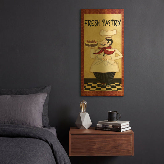 'Chefs 5pcs' By Jean Plout Gold Metal Wall Art