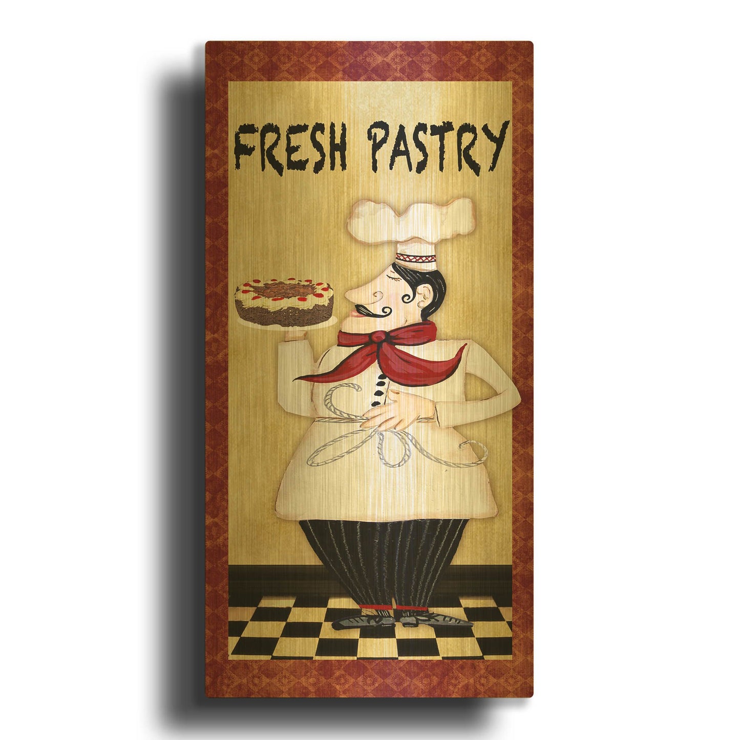 'Chefs 5pcs' By Jean Plout Gold Metal Wall Art