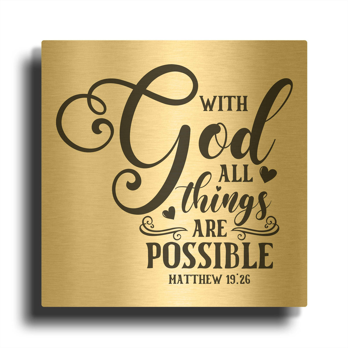 'Christian Typography B' By Jean Plout Gold Metal Wall Art