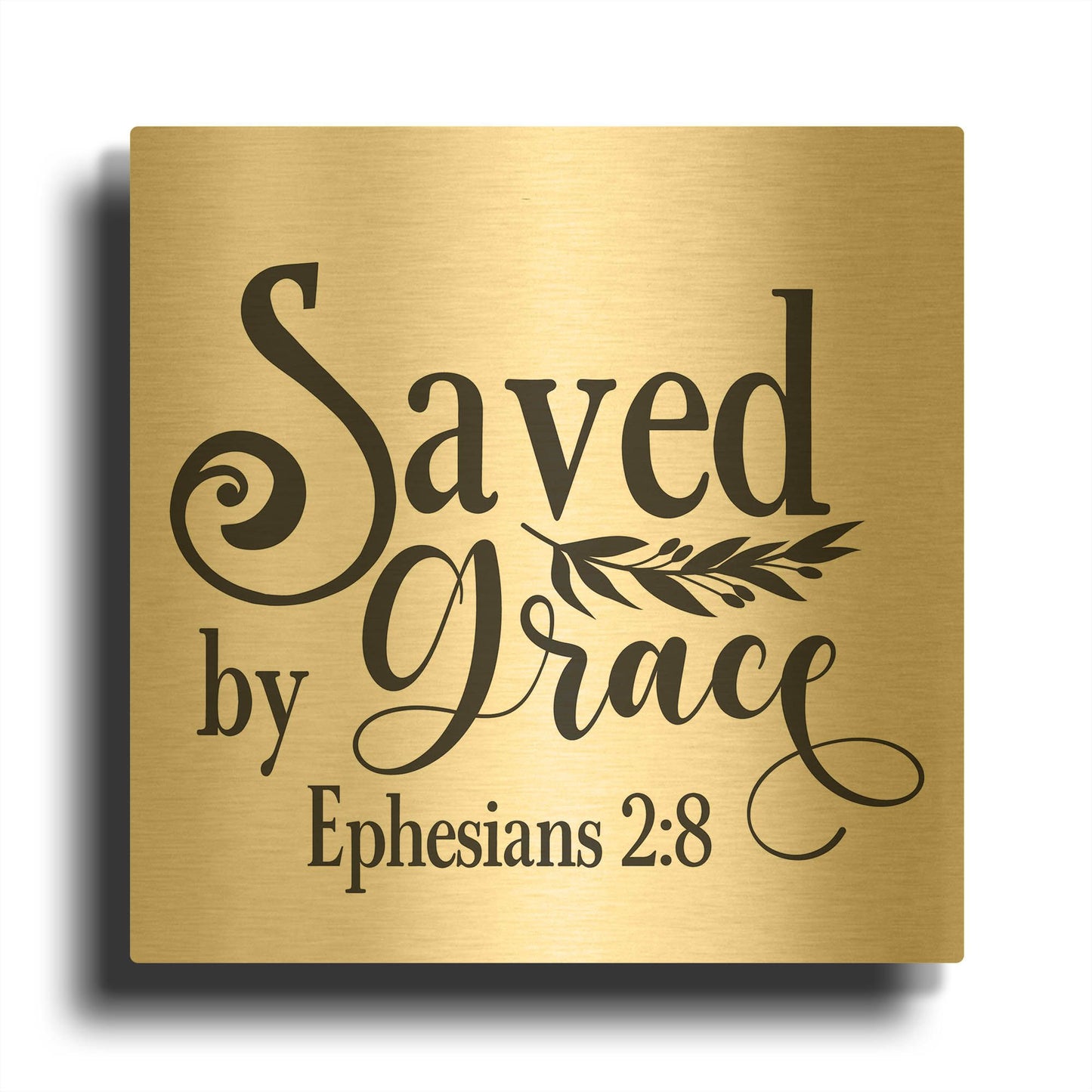 'Christian Typography D' By Jean Plout Gold Metal Wall Art