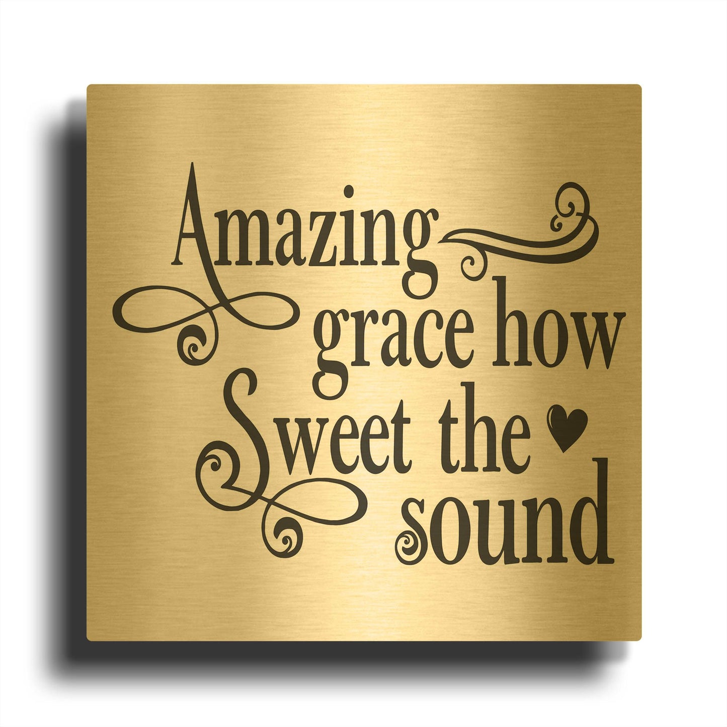 'Christian Typography E' By Jean Plout Gold Metal Wall Art