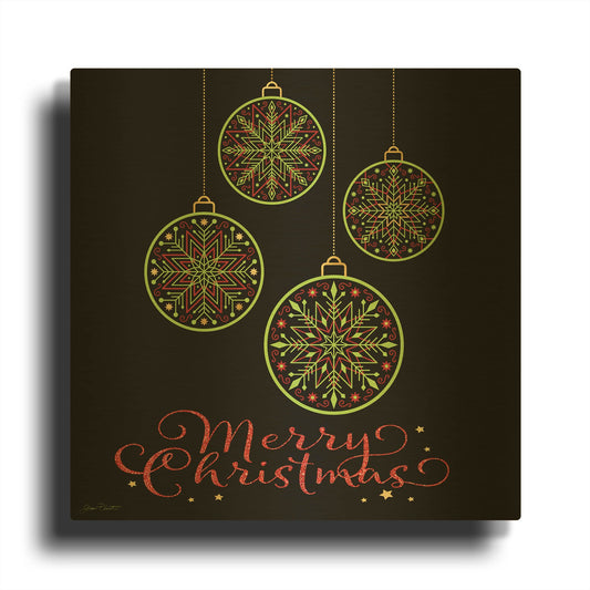 'Christmas Fun 2' By Jean Plout Gold Metal Wall Art