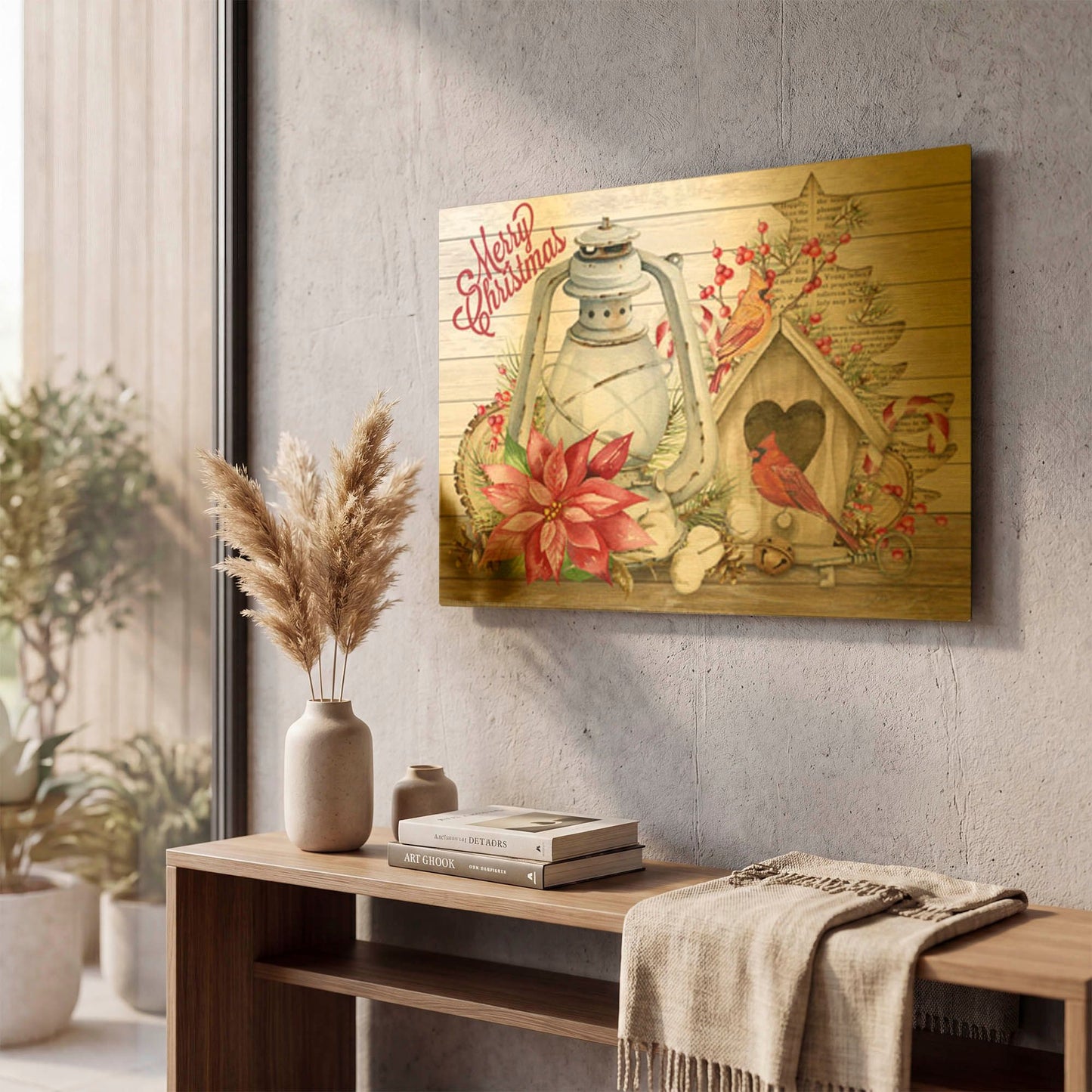 'Christmas Love A' By Jean Plout Gold Metal Wall Art