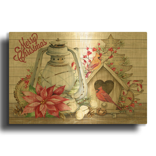 'Christmas Love A' By Jean Plout Gold Metal Wall Art