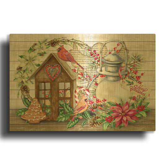'Christmas Love B' By Jean Plout Gold Metal Wall Art