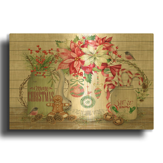 'Christmas Love C' By Jean Plout Gold Metal Wall Art
