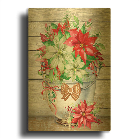 'Christmas Love D' By Jean Plout Gold Metal Wall Art