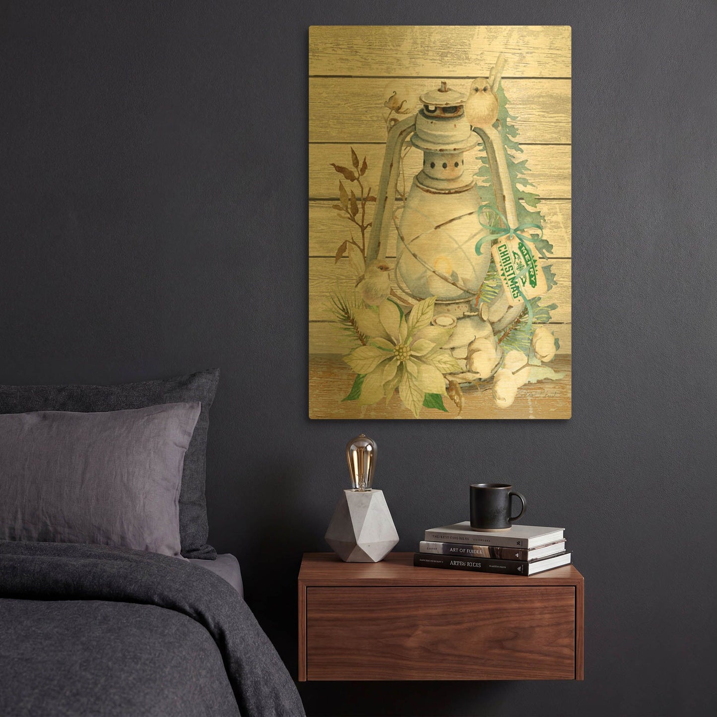 'Christmas Love E' By Jean Plout Gold Metal Wall Art