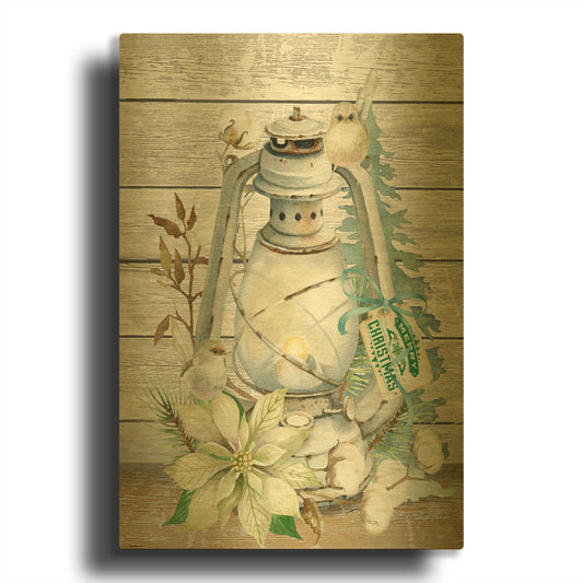 'Christmas Love E' By Jean Plout Gold Metal Wall Art